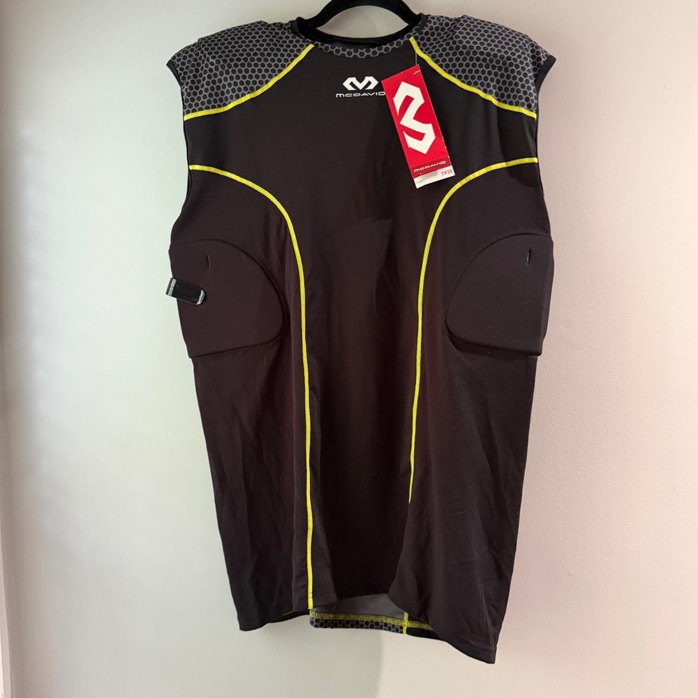 McDavid Rival 5-Pad Compression Shirt Mens 2XL Black NWT 7935 Padded Football